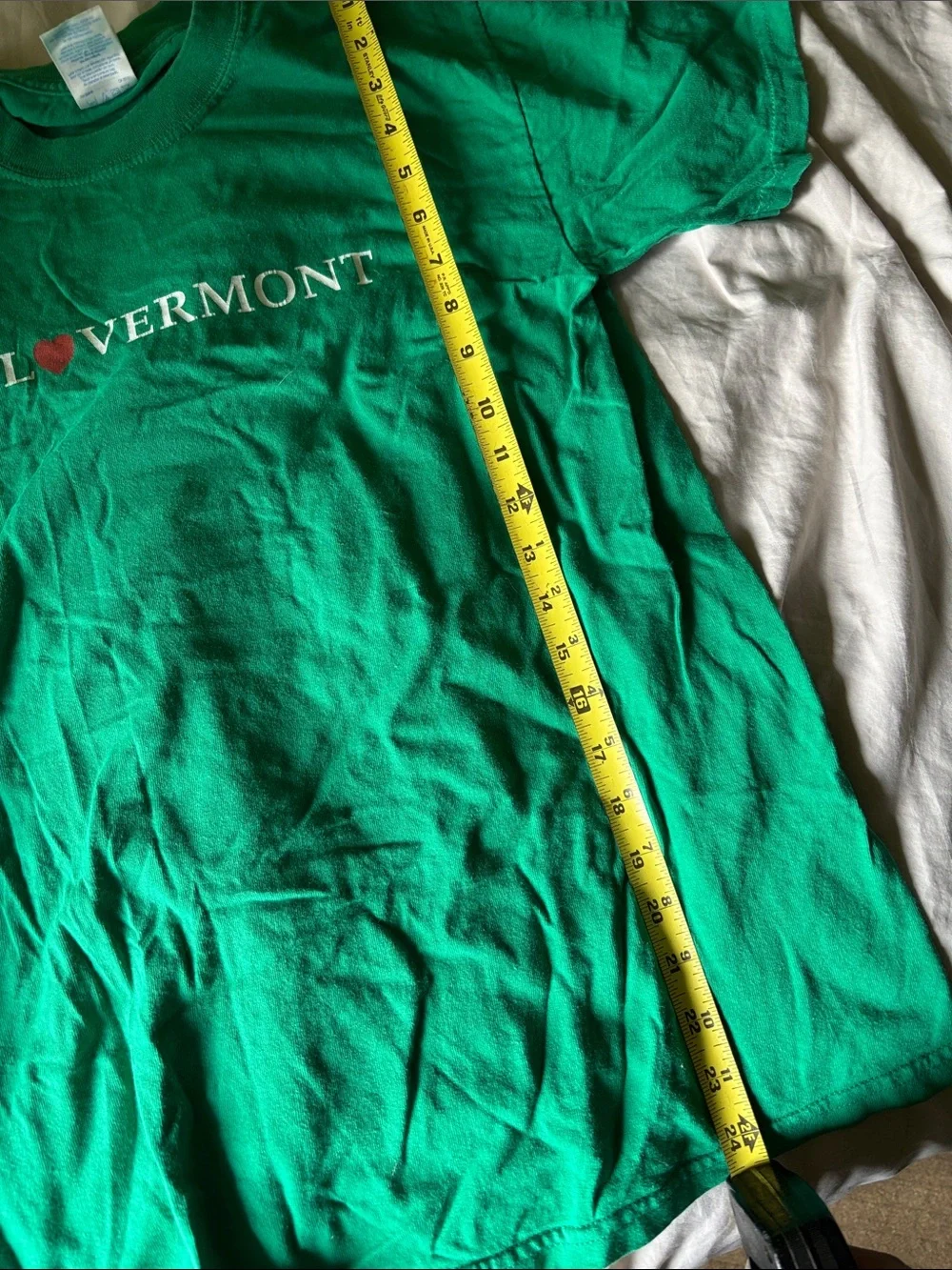 Gildan || Green Cotton I Love Vermont Short Sleeve Tee Size S - Picture 5 of 6